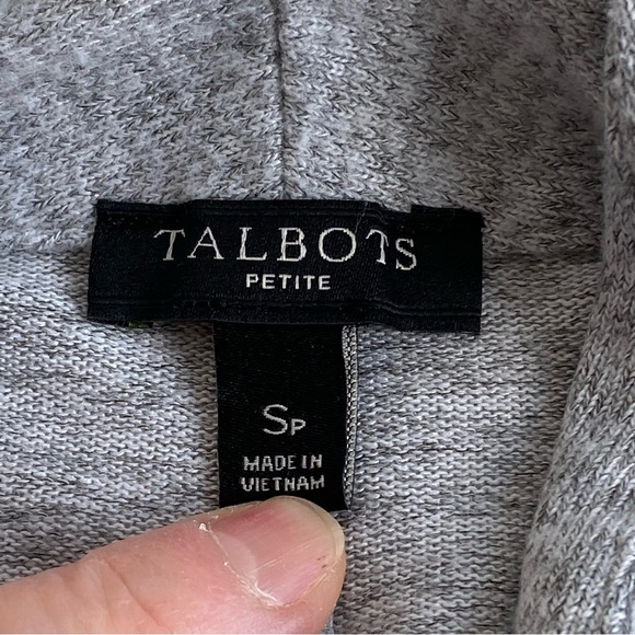 Talbot's Heather Grey Open Front Pocket Cardigan Sweater - Picture 11 of 11